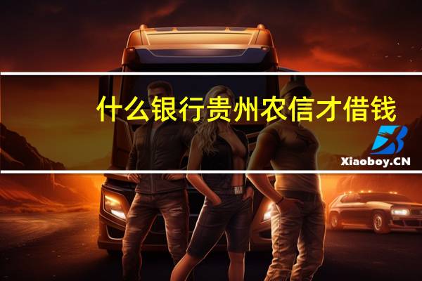什么银行贵州农信才借钱