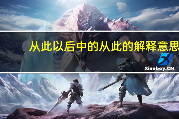 从此以后中的从此的解释意思。