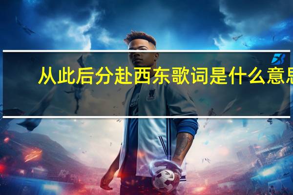 从此后分赴西东歌词是什么意思