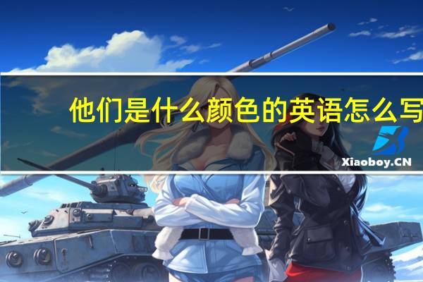 他们是什么颜色的英语怎么写