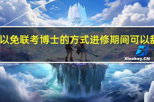 以免联考博士的方式进修期间可以辞职吗