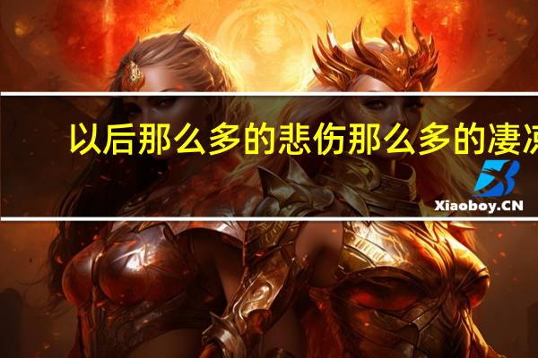 以后那么多的悲伤那么多的凄凉（以后那么多的悲伤）