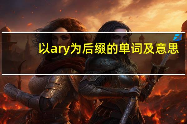 以ary为后缀的单词及意思