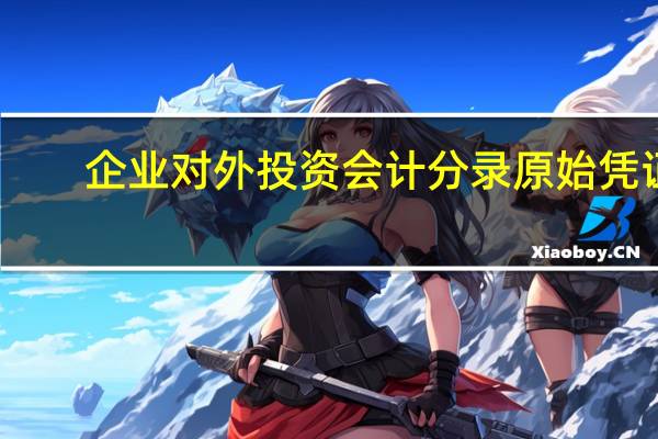 企业对外投资会计分录原始凭证（企业对外投资会计分录）