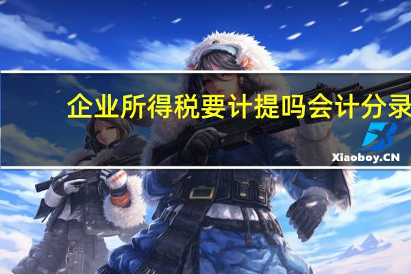 企业所得税要计提吗会计分录（企业所得税要计提）