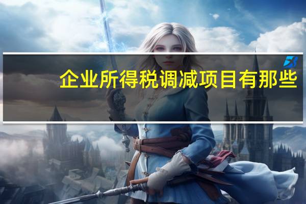 企业所得税调减项目有那些