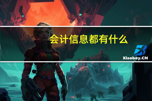 会计信息都有什么