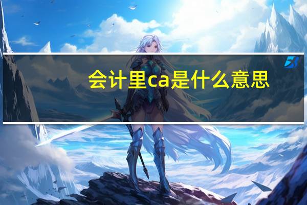 会计里ca是什么意思
