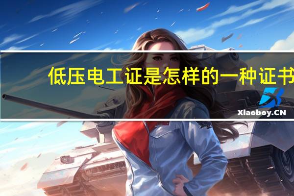 低压电工证是怎样的一种证书