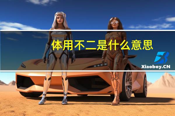 体用不二是什么意思
