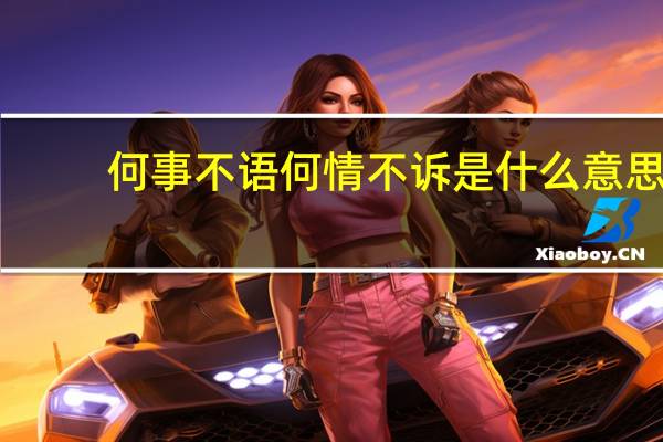 何事不语何情不诉是什么意思