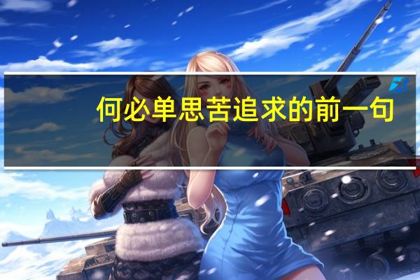 何必单思苦追求的前一句