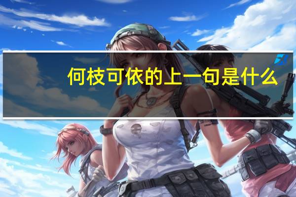 何枝可依的上一句是什么