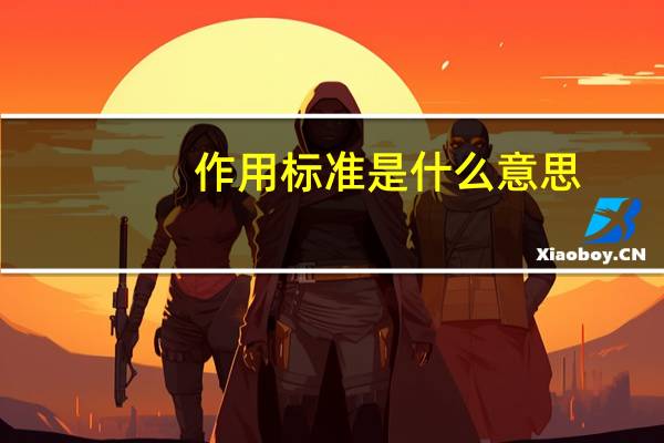 作用标准是什么意思