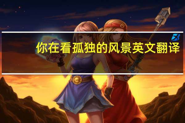 你在看孤独的风景英文翻译（你在看孤独的风景歌词）