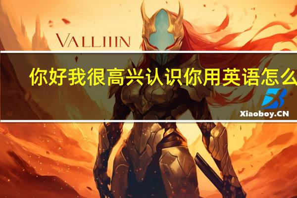 你好我很高兴认识你用英语怎么写