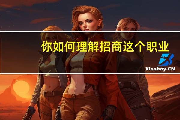 你如何理解招商这个职业