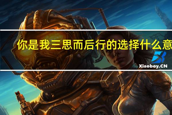 你是我三思而后行的选择什么意思