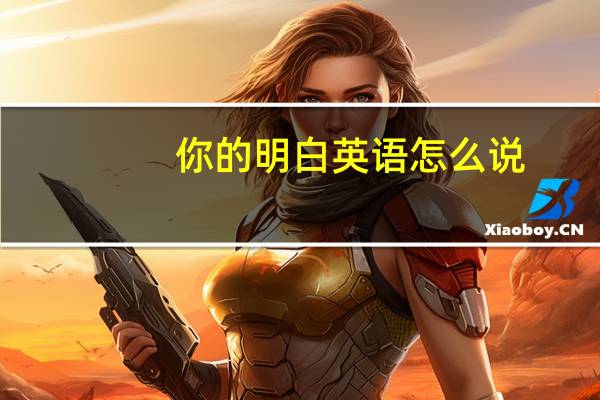 你的明白英语怎么说