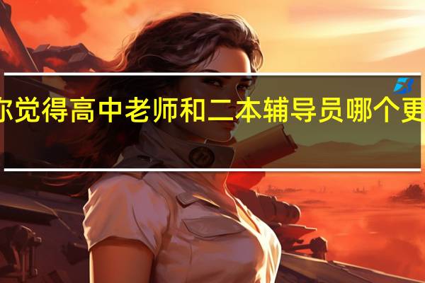 你觉得高中老师和二本辅导员哪个更好一些