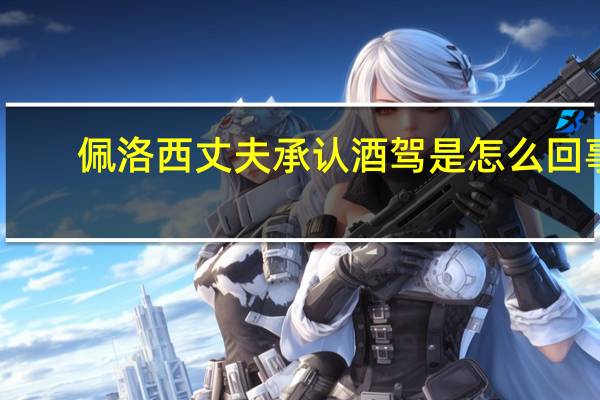 佩洛西丈夫承认酒驾是怎么回事
