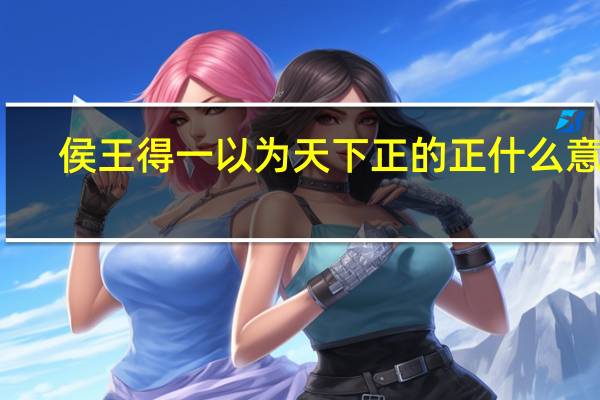 侯王得一以为天下正的正什么意思