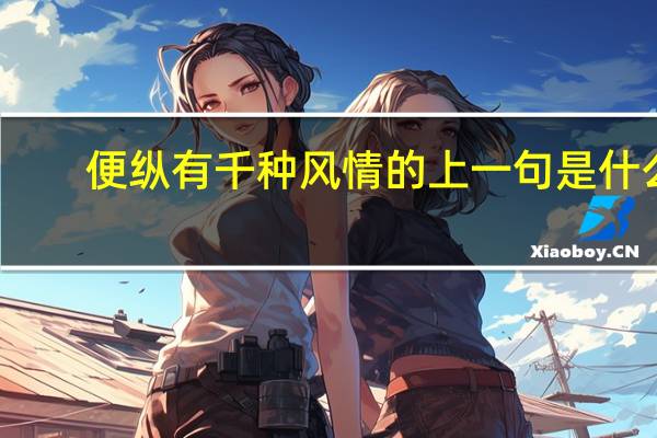 便纵有千种风情的上一句是什么
