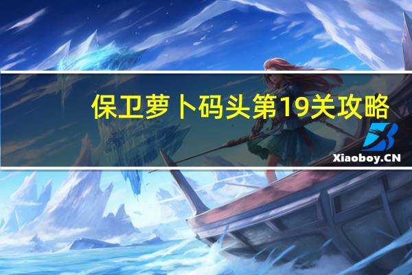 保卫萝卜码头第19关攻略（保卫萝卜海洋10攻略）