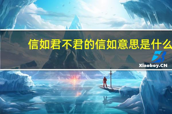 信如君不君的信如意思是什么