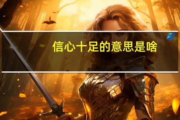 信心十足的意思是啥（信心十足的意思）