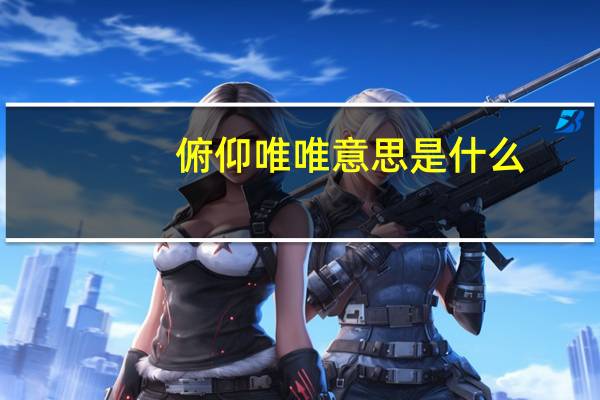俯仰唯唯意思是什么