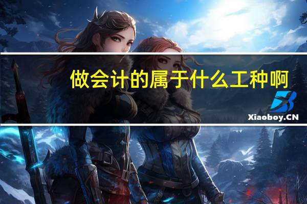 做会计的属于什么工种啊
