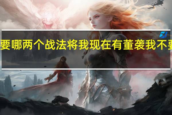 傲视天地 我应该要哪两个战法将 我现在有董袭 我不要潘璋 我现在刚过孟获 ..还有孟获本人没打