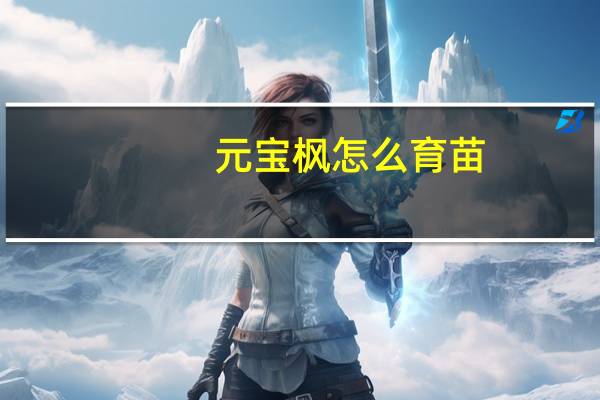 元宝枫怎么育苗