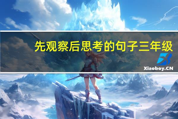 先观察后思考的句子三年级