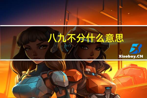 八九不分什么意思