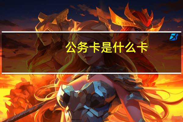 公务卡是什么卡（公务卡是什么）