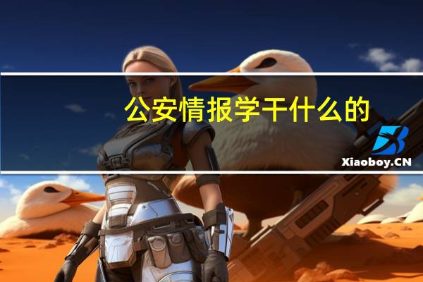 公安情报学干什么的
