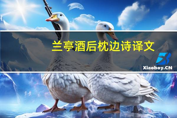兰亭酒后枕边诗译文