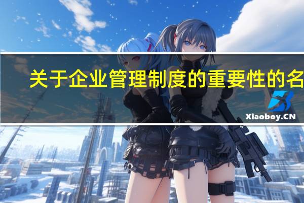 关于企业管理制度的重要性的名言(制度的重要性的名言)