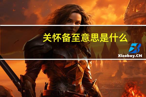 关怀备至意思是什么
