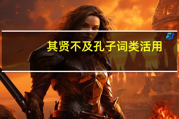 其贤不及孔子词类活用