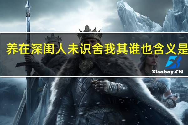 养在深闺人未识舍我其谁也含义是什么