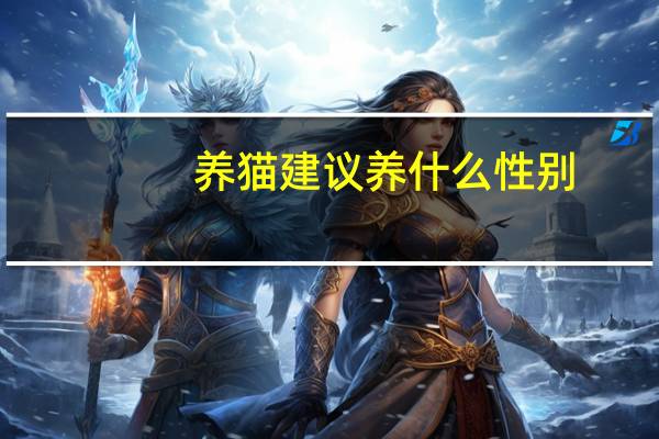 养猫建议养什么性别