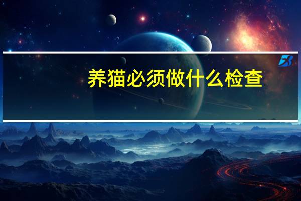 养猫必须做什么检查