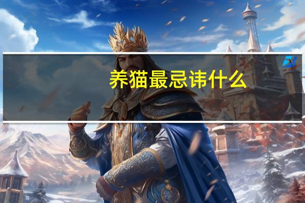 养猫最忌讳什么