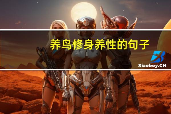 养鸟修身养性的句子