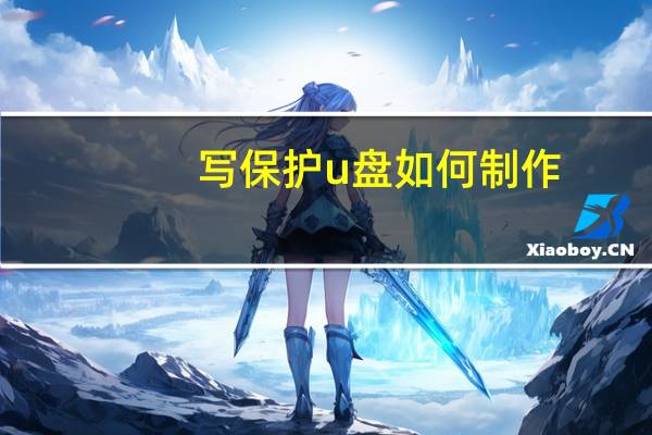 写保护u盘如何制作（写保护u盘）