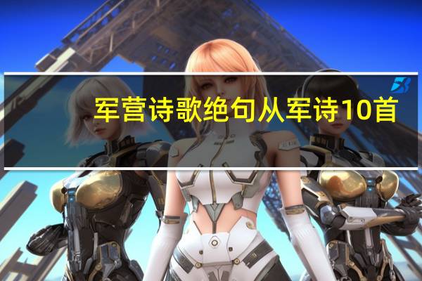 军营诗歌绝句从军诗10首