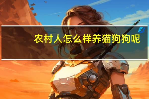 农村人怎么样养猫狗狗呢